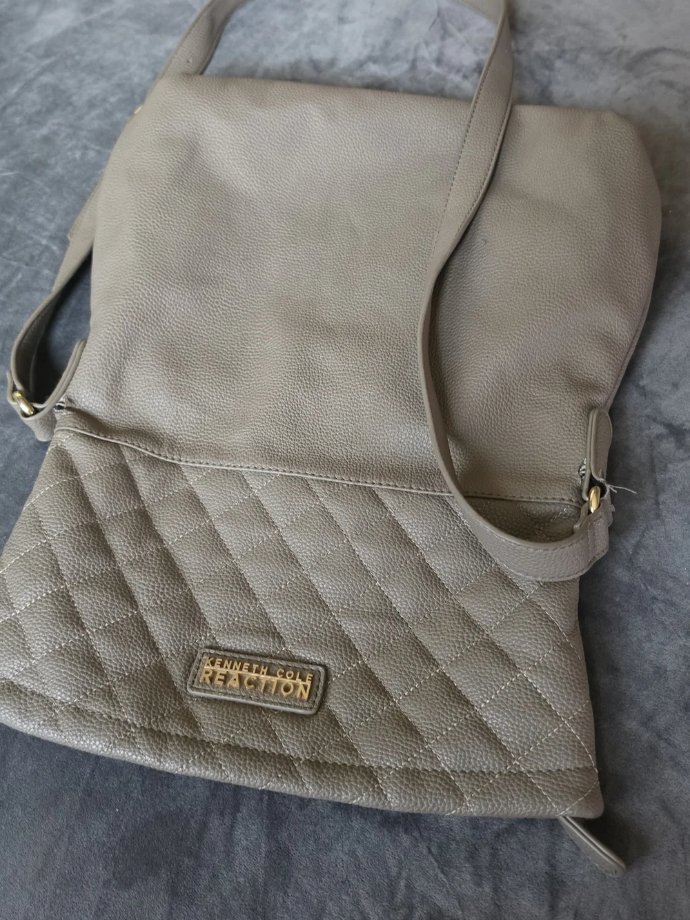 Kenneth Cole Reaction Quilted Shoulder Bag in Taupe Gray